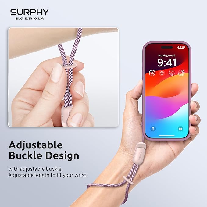 SURPHY 2 Pack Phone Lanyard for Cellphone Case, Phone Wrist Strap for Case, Cellphone Strap with 2-Color Braided, Charm Wrist Lanyard for Women and Men, Cellphone Wrist Lanyard for Women, Pink & Pink