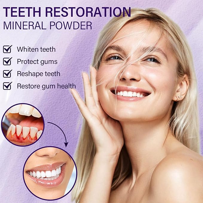 BBOJI Teeth Restoration Mineral Powder, Tooth Restoration Powder, Natural Teeth Restoration Powder-50g, Professional Oral Care, Protect Gums and Freshen Breat (3 Bottle)