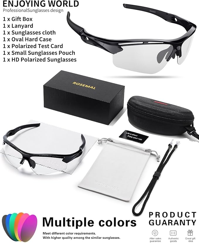 Polarized Sports Sunglasses for Men Women,UV400 Protection Sunglass for Running Cycling Fishing Hiking TR90-StrideForce Fitness