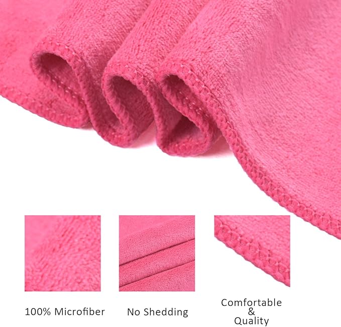 JML Microfiber Towels, Bath Towel Sets (6 Pack, 27" x 55") - Extra Absorbent, Fast Drying, Multipurpose for Bath, Swimming, Fitness, Sports, Yoga, Dark Blue/Green/Pink-StrideForce Fitness