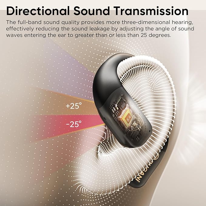 BUGANI Open Ear Headphones Wireless Earbuds,5.4 Bluetooth Headphones, IPX5 Waterproof Ear Buds for Running Workout Cycling Gift(Black)-StrideForce Fitness