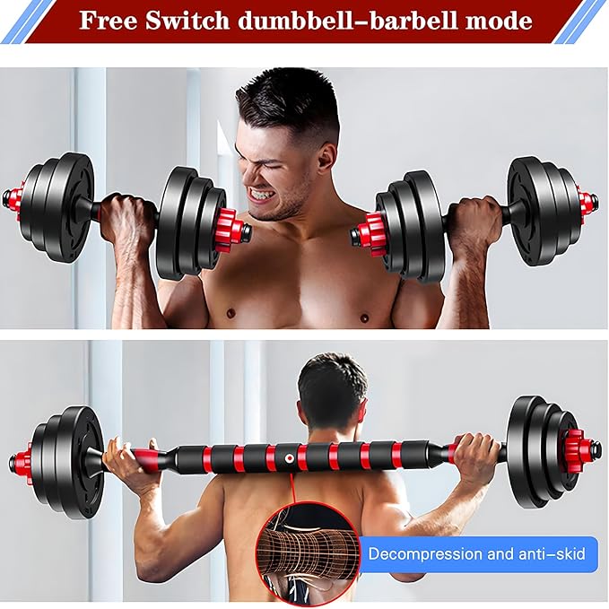 Adjustable-Dumbbells-Sets,Free Weights-Dumbbells Set of 2 Convertible To Barbell A Pair of Lightweight for Home Gym,Women and Men Equipment-StrideForce Fitness
