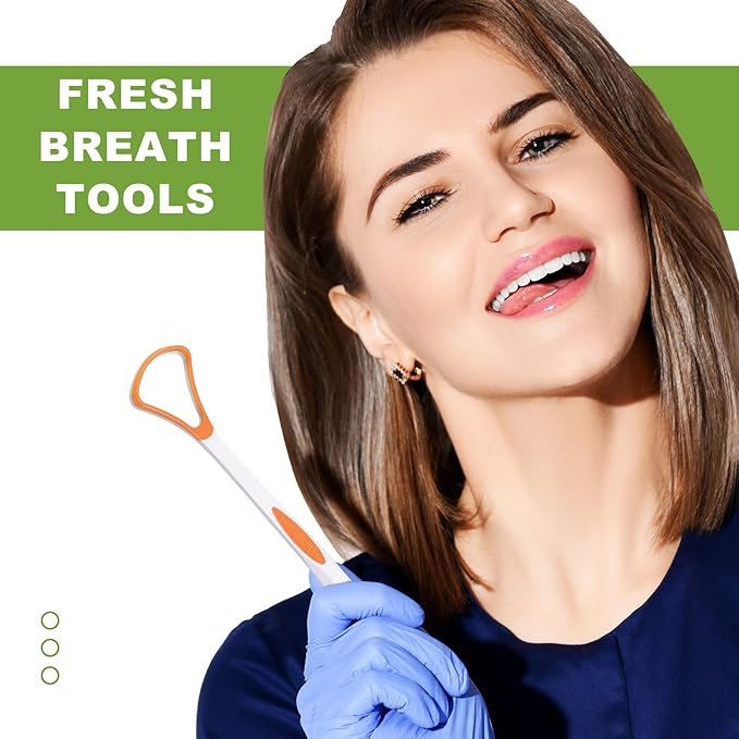 Yerliker 10 Pcs Tongue Scraper Cleaner, Tongue Scrapers for Adults, Portable Oral Brush Oral Healthy Care Tools, Fight Bad Breath