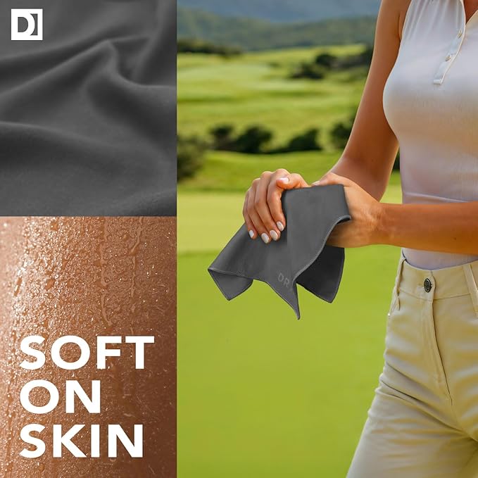 Pocket-Sized Sweat Towels - The Original Sweat Absorbing Handkerchiefs - Quick-Dry Microfiber Sweat Rags for Face, Hands, & Body - Men & Women - Gym, Sports, and Work (Dark Grey: 5 Pack)-StrideForce Fitness