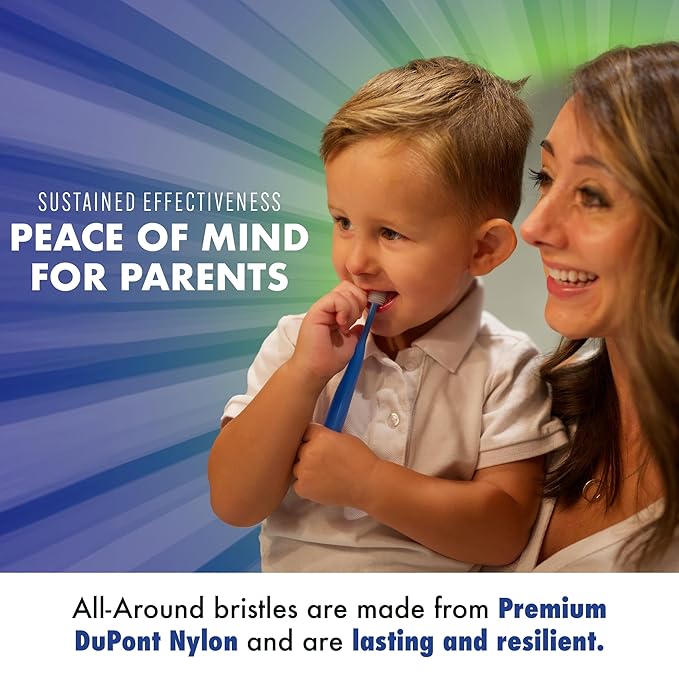 Brilliant Oral Care Kids Toothbrush with Soft Bristles and Round Head, for a Child Approved, Easy to Use All-Around Clean Mouth, Ages 5-9 Years, Purple, 1 Pack