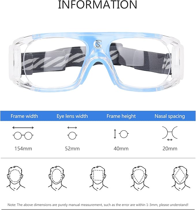 Men Basketball Glasses.Soccer Football Sport Protective Eyewear Safety Goggles,Sports Glasses For Replaceable Lens-StrideForce Fitness