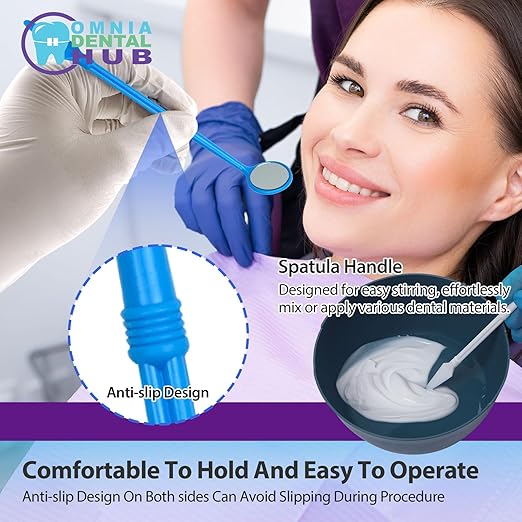 100 PCs Dental Grade Disposable Dental Mouth Mirrors with Spatula Handle by Omnia ONE | Fog-Free, Dual-Purpose Design – Clear Visibility & Tongue Retraction – Ideal for Exams & Procedures
