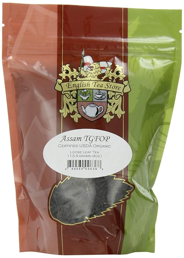 Organic Assam Black Tea Pouches - 4oz | Loose Leaf TGFOP Grade | Tippy Golden Flowery Orange Pekoe | Rich Second Flush | Smooth and Biscuity | Premium Black Tea for Morning or Afternoon-StrideForce Fitness
