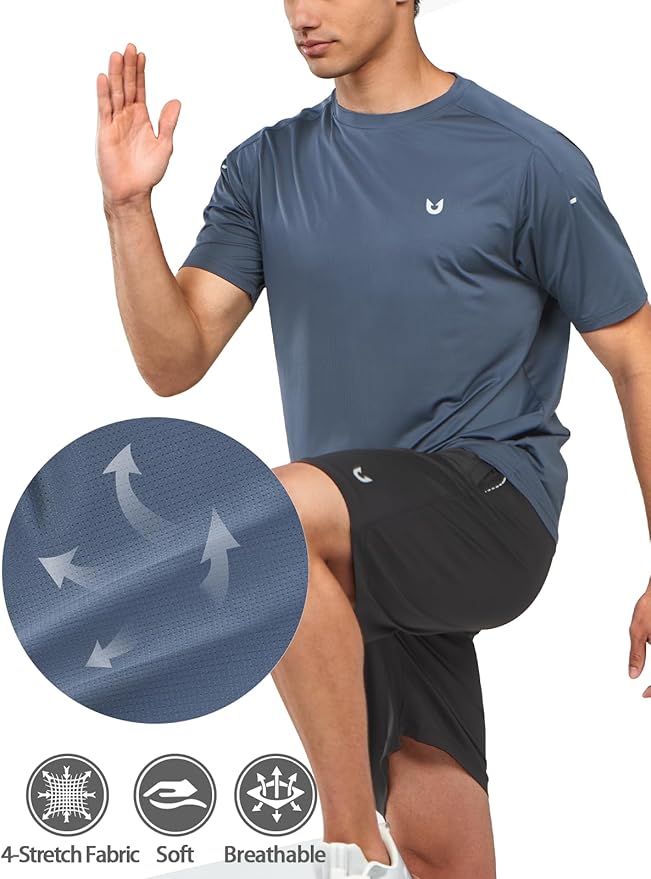 NORTHYARD Men's Athletic Running T-Shirts Quick Dry Workout Shirts Short-Sleeve Sports Gym Tee Tops Performance Activewear-StrideForce Fitness