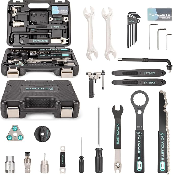 Bike Tool Kit with Storage Case - 22 PCS Bicycle Repair Tool Set Portable Tools Box - Bike Maintenance Tools for Road Bikes and Mountain Bikes-StrideForce Fitness