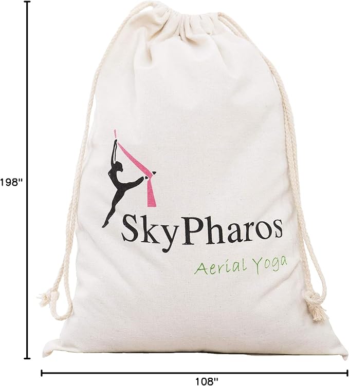 5.5 Yards Aerial Silks Yoga Swing Set - Aerial Yoga Hammock Kit Anti-Gravity Flying for Fitness, Low/Non Stretch Nylon Tricot Fabric Hardware Included for Dance-StrideForce Fitness