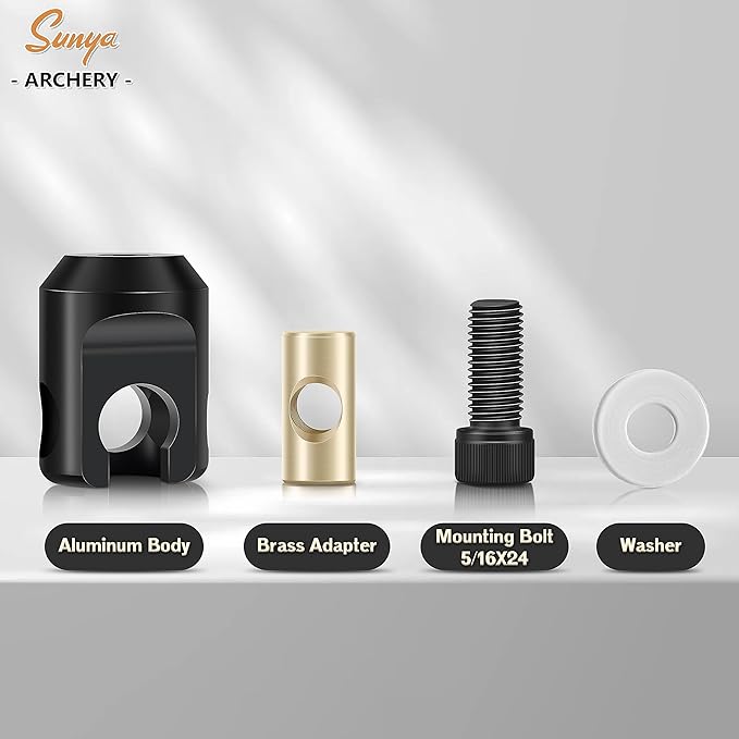 SUNYA Archery Bow Stabilizer for Compound Bow, Carbon Fiber Body Flexible Core, Damping System and Weights Kit, 8",10",12" 15" in Expedition Series-StrideForce Fitness