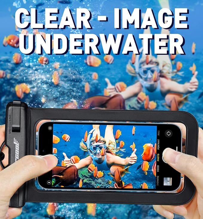 Hiearcool Waterproof Pouch for iPhone, Waterproof Phone Bag Travel Essentials Cruise Accessories Must Haves-4Pack Black-StrideForce Fitness