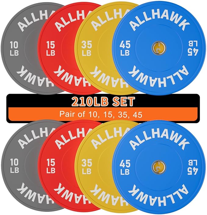 Colored Olympic Weight Plates, 2-inch Rubber Bumper Plate Set for Home Gym Barbell Weight Lifting and Strength Training-StrideForce Fitness