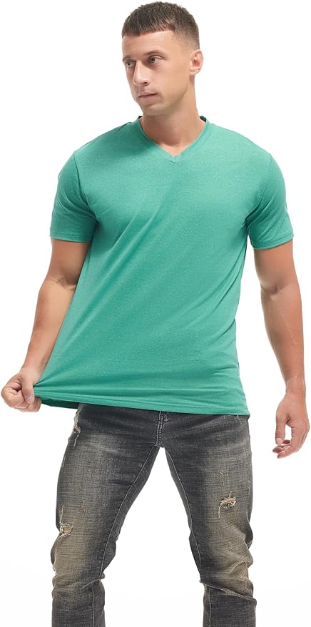 VEIISAR Premium V Neck T Shirts for Men - Modern Fitted Tees Vneck Undershirts-StrideForce Fitness
