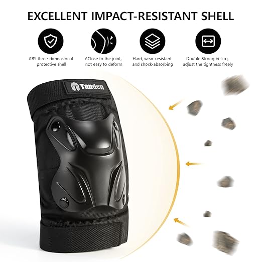 Skating Protective Gear Adult Youth Knee Pads and Elbow Pads Set, Skateboard Wrist Guards for Roller Skating Skateboarding Cycling Black-StrideForce Fitness