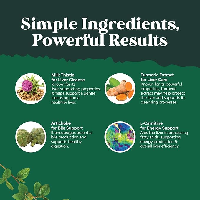 Cleansing Herbal Liver Detox Gummies Liver Support Milk Thistle Gummies with Artichoke Extract Turmeric Curcumin and L-Carnitine - Vegan and Non-GMO - Sweet Lemon (30 Servings)-StrideForce Fitness