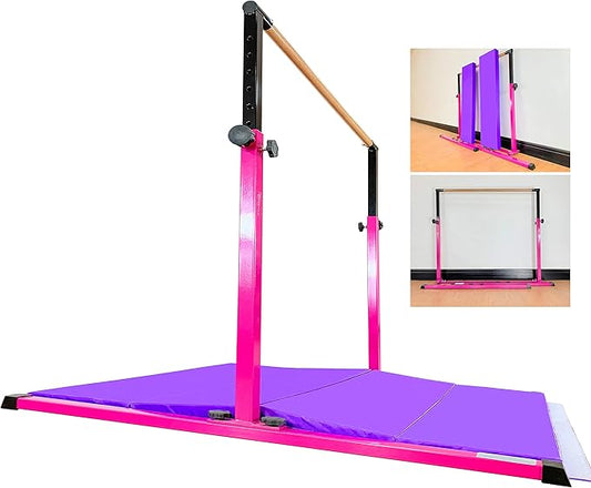 4FT/5FT Gymnastic Bar Set Gymnastics Horizontal Bar Gymnastics Kip Bar for Kids Home Use-StrideForce Fitness