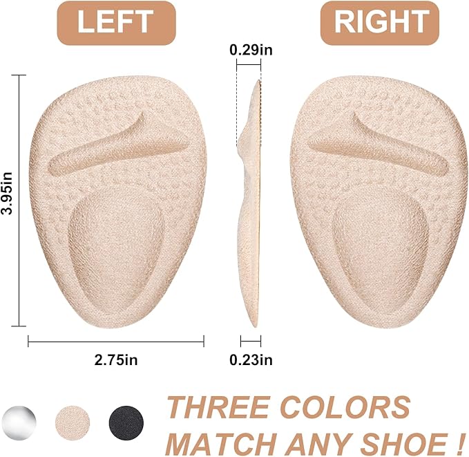 Ball of Foot Cushions, Metatarsal Pads Women, High Heels Non-Slip Comfort Pads, Shoe Support for Metatarsalgia Mortons Neuroma Pain Relief (2 Pairs)-StrideForce Fitness