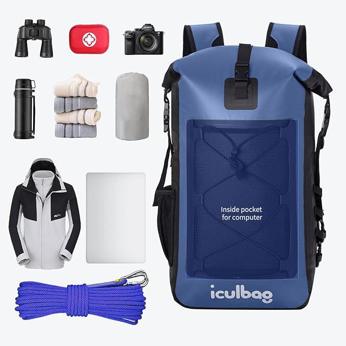 Dry Bags Waterproof Backpack for Women Men Travel Dry Bag Backpack Warterproof Bag for Kayaking Beach Boating 30L/40L-StrideForce Fitness