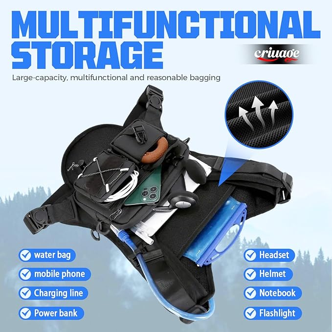 USA Original Patent Running Hydration Vest Backpack, Lightweight Chest Pack with 2.0L Water Bladder Bag Daypack for Hiking Running Cycling Race Marathon for Women Men-StrideForce Fitness