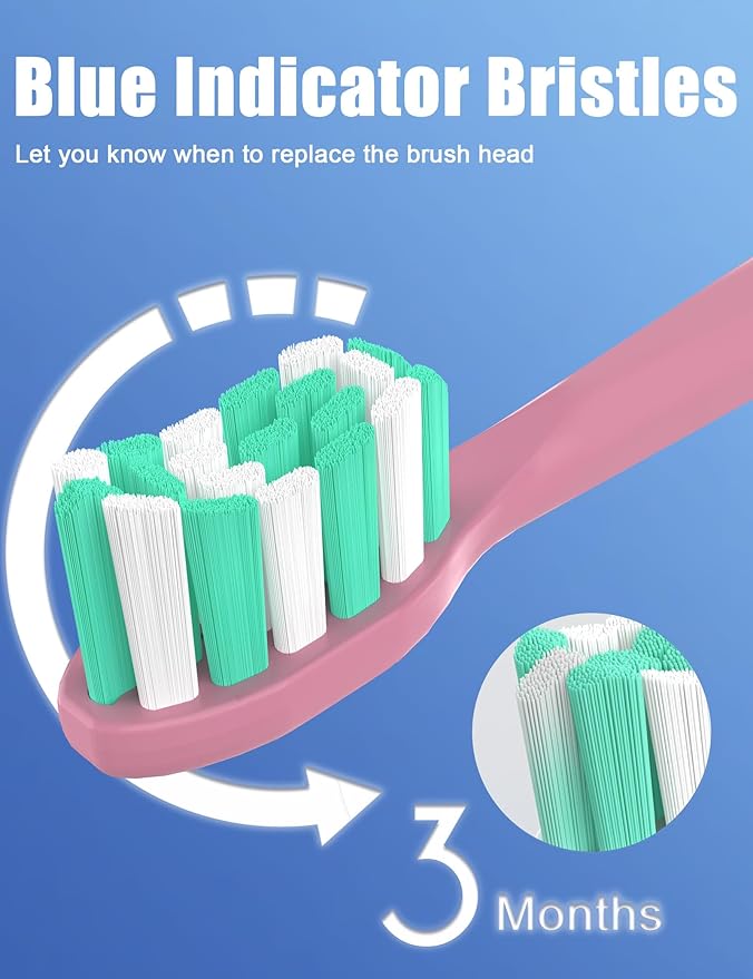 Toothbrush Replacement Heads for Philips Sonicare 4100 5100 Plaque Control Gum Health Simply Clean Electric Brush Head, 4 Pack, Pink