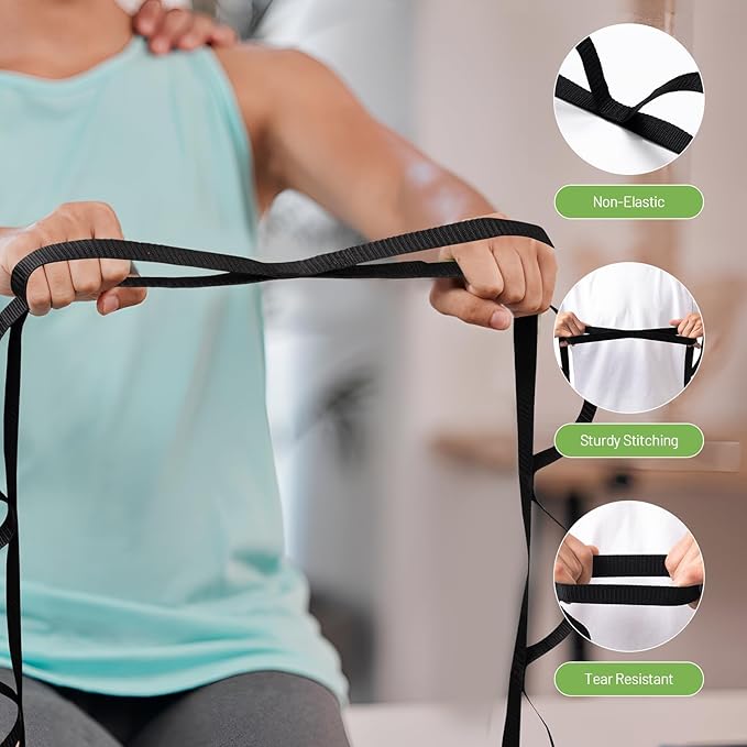 Slim Panda Yoga Stick, 5ft Natural Bamboo Stick with Rubber Ends, Exercise Stretching Stick for Yoga, Stretching, Balance and Correcting Posture, Rehabilitation Physical Therapy Aids-StrideForce Fitness