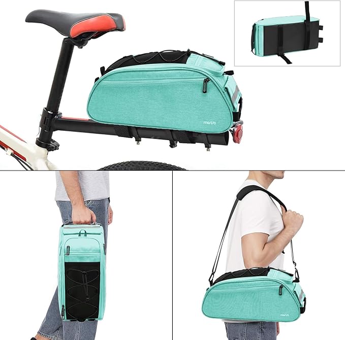 MOSISO Bike Rack Bag, Waterproof Bicycle Trunk Pannier Rear Seat Pouch Cycling Bike Carrier Backseat Storage Luggage Saddle Shoulder Bag-StrideForce Fitness