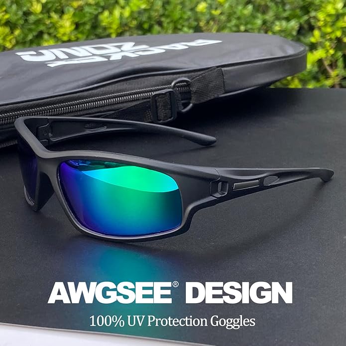 Polarized Sports Sunglasses for Men 100% UV Protection Wrap Around Unbreakable Sun Glasses for Fishing Driving-StrideForce Fitness