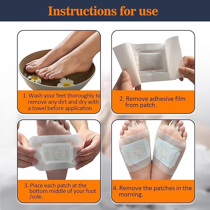 2 in 1 Foot Pads, 20 Pads Tear and Use Pure Ginger Bamboo Wormwood Foot Pads, Bigger Adhesive ''Stay in Place'' Goodnight Pads-StrideForce Fitness