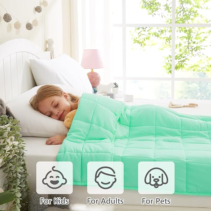 L'AGRATY Weighted Blanket - 40"x60" 7lbs Cooling Breathable Microfiber Material with Glass Beads Small Blanket for All-Season Summer Fall Winter Soft Thick-StrideForce Fitness