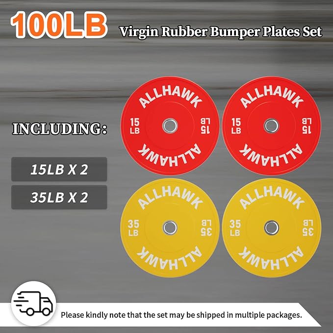 Colorful Olympic Bumper Plates, 2-inch Stainless Steel Insert, Virgin Rubber Weight Plate Set for Barbell Weight Lifting and Strength Training Home Gym-StrideForce Fitness