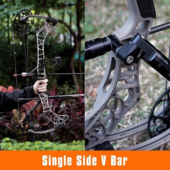 LWANO Single Side Adjustable V-Bar Mount Quick Disconnect Bow Rod Stabilizer, Archery Compound Recurve Bow Stabilizer Single Sidebar Back bar stabilizer Mount-StrideForce Fitness