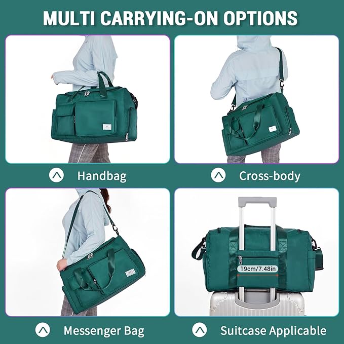 FIORETTO Women's Gym Duffle Bag with Shoes Compartment, 37L Capacity, Ideal for Travel, Gym, Sports, Duffel, Weekender-StrideForce Fitness