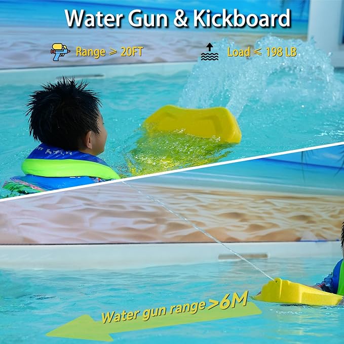 Electric Swimming Kickboard for Kids – 2-in-1 Water Jet & Propeller, Water Scooter Float Board for Swim Training, 6.1kgf Thrust, 24V/4.6Ah Battery, 45 Min Runtime, Load 198 lbs, Summer Pool Toy-StrideForce Fitness