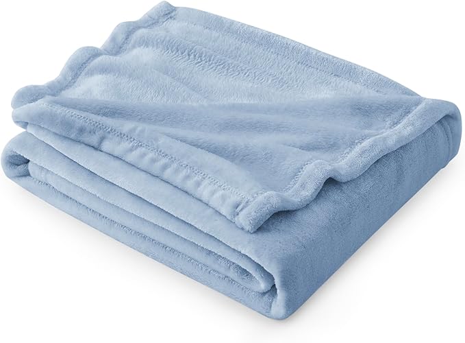 Bedsure Fleece Throw Blanket for Couch Light Blue - Lightweight Plush Fuzzy Cozy Soft Blankets and Throws for Sofa, 50x70 inches-StrideForce Fitness