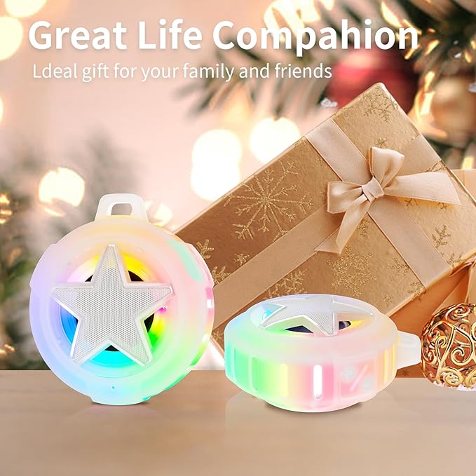 EBODA Bluetooth Shower Speaker, IP67 Waterproof Portable Speakers, Floating, TF Card, Small Outdoor Speaker with LED Light, True Wireless Stereo for Bike, Beach, Paddle Board, Kayak, Pool, Gifts-StrideForce Fitness