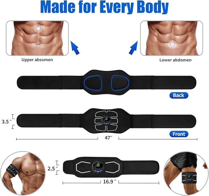 MarCoolTrip MZ Electronic Muscle Stimulator, Abs Stimulator Muscle Toner, Ab Machine Trainer for All Body, Fitness Strength Training Workout Equipment for Men and Women-StrideForce Fitness