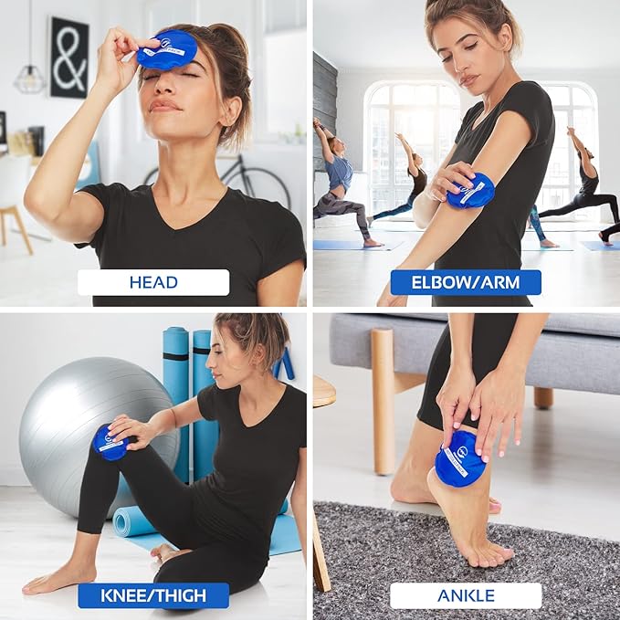 Reusable Round Hot and Cold Gel Ice Packs for Injuries | Cold Compress, Ice Pack, Cold Pack, Gel ice Pack, Cold Packs for Injuries | 5 Pack-StrideForce Fitness