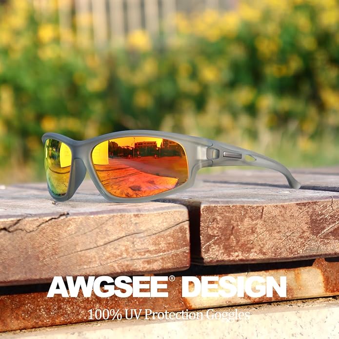 Polarized Sports Sunglasses for Men 100% UV Protection Wrap Around Unbreakable Sun Glasses for Fishing Driving-StrideForce Fitness