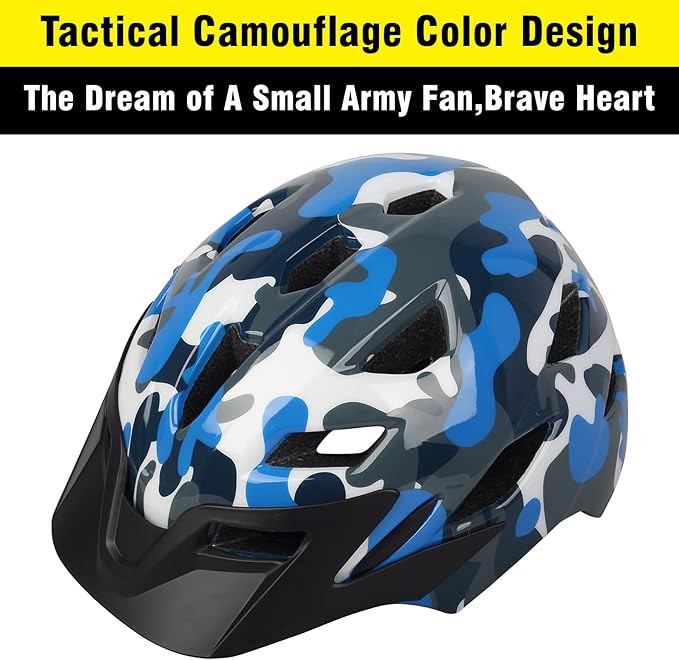 Kids Bike Helmet,Bavilk Kids Boys Girls Bike Helmets with LED Light Detachable Visor Children Youth Teen Multi-Sport for Skating Cycling Scooter Skateboard Adjustable & Lightweight 19.7"-22.4"-StrideForce Fitness