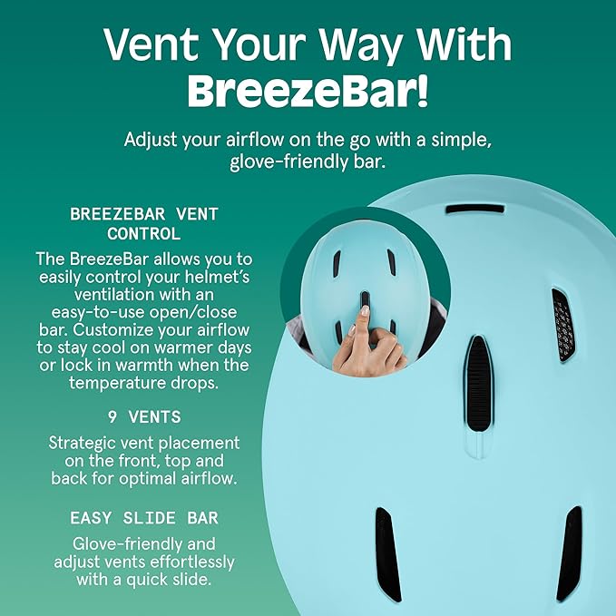 Retrospec Zephyr Ski Helmet - Snowboard Helmet for Adults & Youth - Adjustable Fit with Breathable Vents for Men, Women, Boys and Girls-StrideForce Fitness