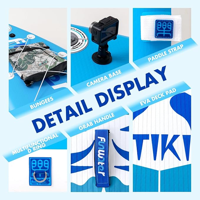 FunWater Inflatable Ultra-Light Stand Up Paddle Board for All Skill Levels with Premium SUP Paddleboard Accessories,Non-Slip Comfort Deck for Youth & Adults-StrideForce Fitness