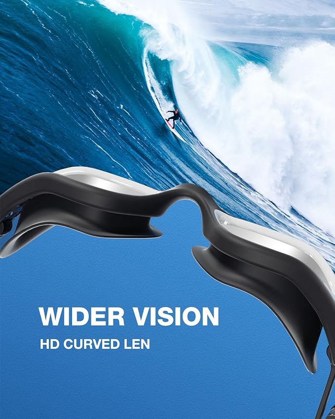 ZIONOR G1 Lite Swim Goggles with Swim Cap Comfortable Anti-fog Swimming Goggles Cap Set for Adult Men Women-StrideForce Fitness