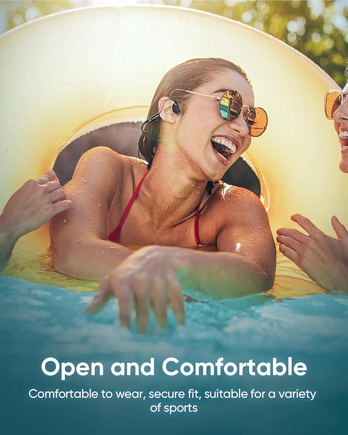 Swimming Headphones IP68 Waterproof, Bone Conduction Headphones MP3 Player Built-in 32G Memory, Bluetooth 5.4 Wireless Headset, Open Earphones Sports Suitable for Running, Cycling, Exercise-StrideForce Fitness