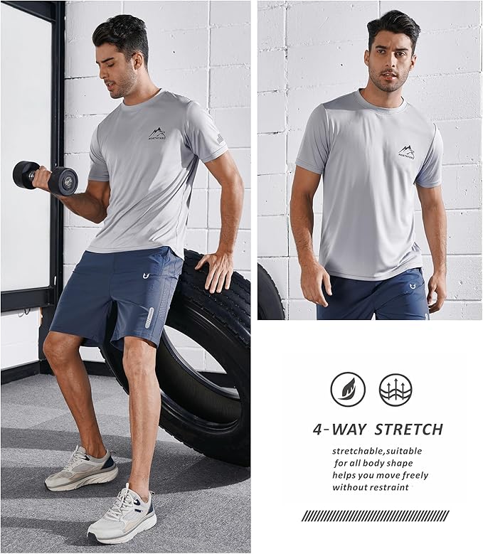 NORTHYARD Men's UPF 50+ Sun Protection Shirts Swim SPF UV Quick Dry Short Sleeve T-Shirts for Athletic Fishing Rash Guard-StrideForce Fitness