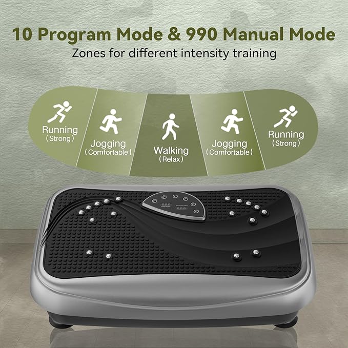 UCIN Vibration Plate Exercise Machine, Vibration Plate for Lymphatic Drainage, 330 Lbs Capacity Vibrating Plate for Weight Loss Home Fitness with Resistance Bands/Pilates Ball-StrideForce Fitness