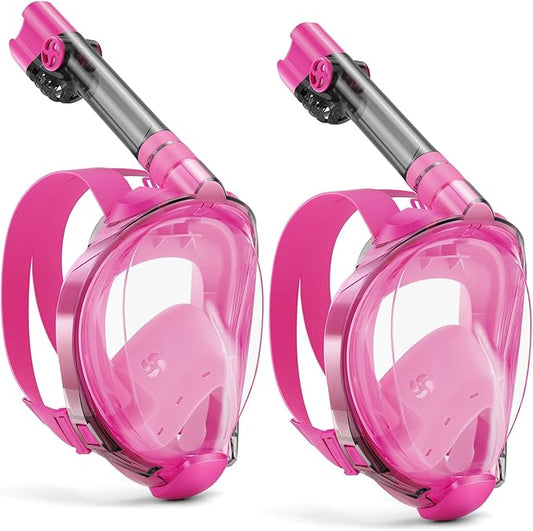 W WSTOO Full Face Snorkel Mask Adults,Suitable for Beginners Dry Top Snorkeling Gear,Can Your Mouth or Nose to Breathe,180 Degrees Panoramic View,Anti-Fog Anti-Leak,Summer Travel and Vacationing Gifts-StrideForce Fitness