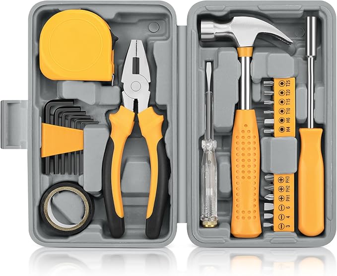 24pcs Home DIY Tool Kit for Household, Office & Garage - General Repair Small Hand Tool Set with Storage Case-StrideForce Fitness
