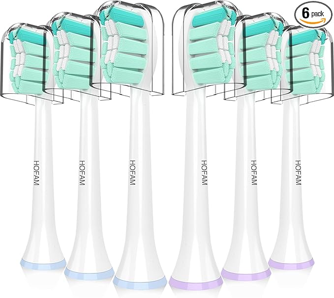 Replacement Toothbrush Heads for Philips Sonicare Replacement Heads,Electric Replacement Brush Head Compatible with Phillips Sonicare Electric Toothbrush C2,C1,4100,for Philips Sonic Care Brush,6 Pcs